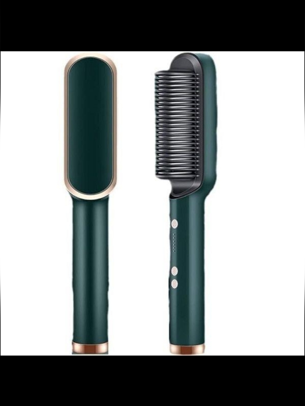 Electric Straightening Comb Hair Straightener Green Gold Temp Control NIBBrand